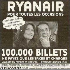 Publicité Ryanair Nicolas Sarkozy - Carla Bruni