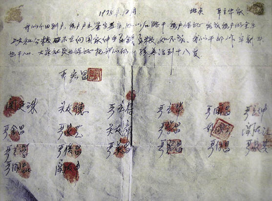 Agreement of Farmers in Xiaogang