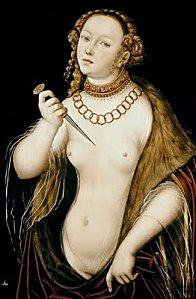 Lucas Cranach l'Ancien : Le Suicide de Lucrèce, 1538.