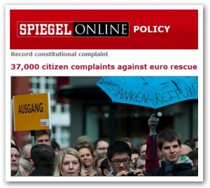 Spiegel Plaintes contre le sauvetage de l'Euro