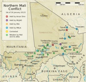 Situation au Mali au 30 janvier (Creative Commons, Orionist)
