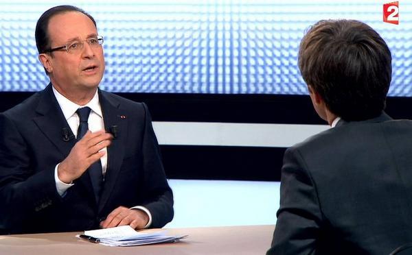 François Hollande sur le plateau de France 2 le 28 mars (Capture d'écran)