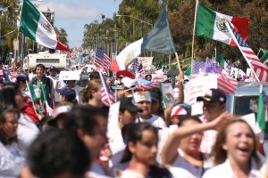 Manifestation aux Etats-Unis pour la réforme de l'immigration (Crédits : Nathan Gibbs, Creative Commons)