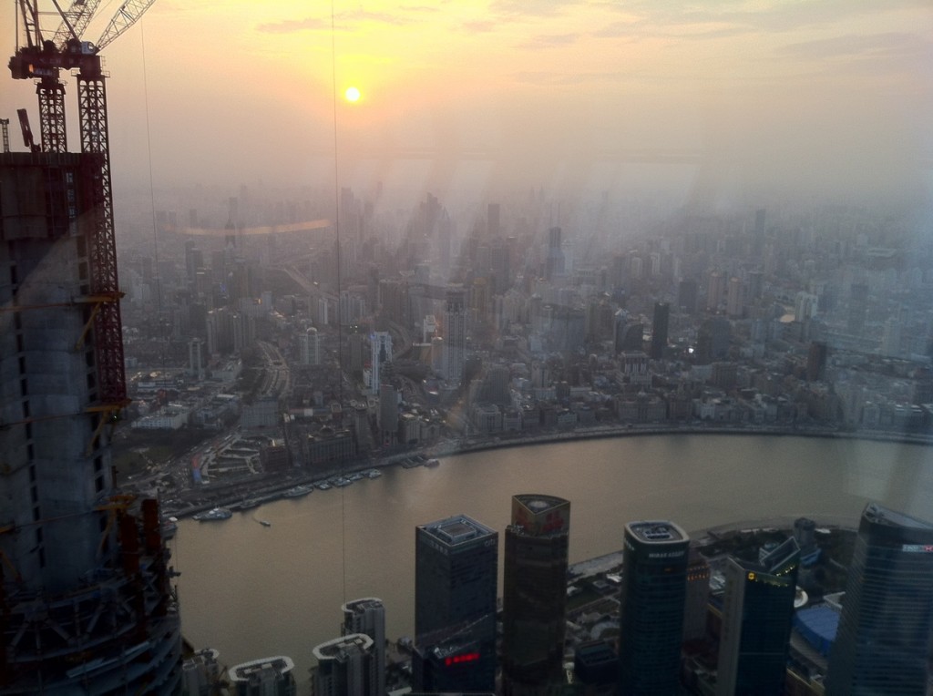 Coucher de soleil sur Puxi Shanghai