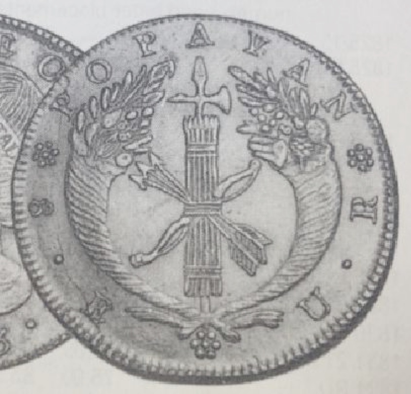 Revers de la pièce de 8 escudos de la 1ère République de la Colombie