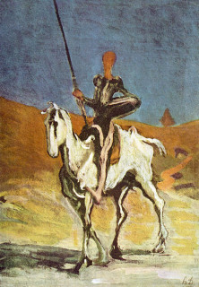 Don Quichotte vu par Honoré Daumier (Image libre de droits)