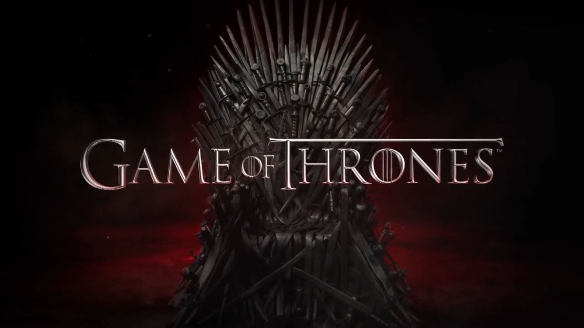 Affiche de la série Game of Thrones représentant le trône construit en armes blanches