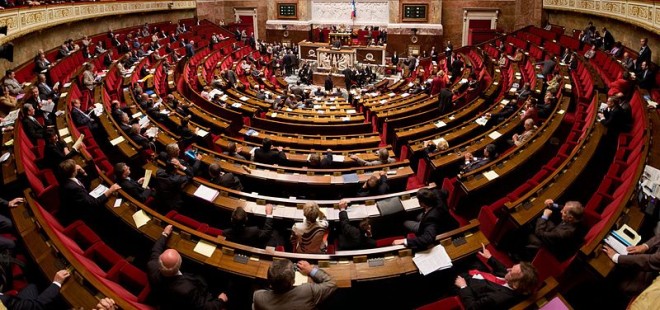Hémicycle de l'Assemblée Nationale (Crédits Richard Ying et Tangui Morlier licence Creative Commons)