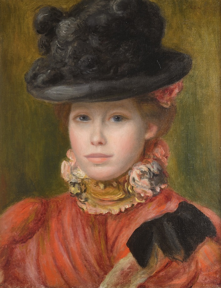 Renoir-Jeune-fille-au-chapeau-noir-a-fleurs-rouges-vers-1890-