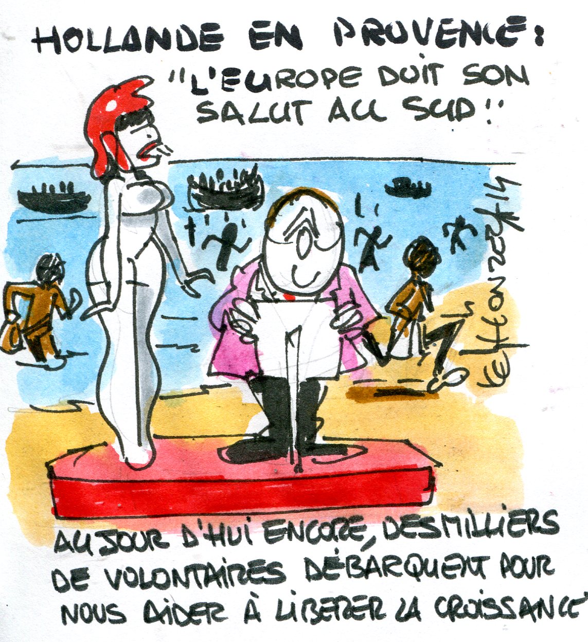 François Hollande débarquement de Provence (Crédits René Le Honzec Contrepoints.org, licence Creative Commons)