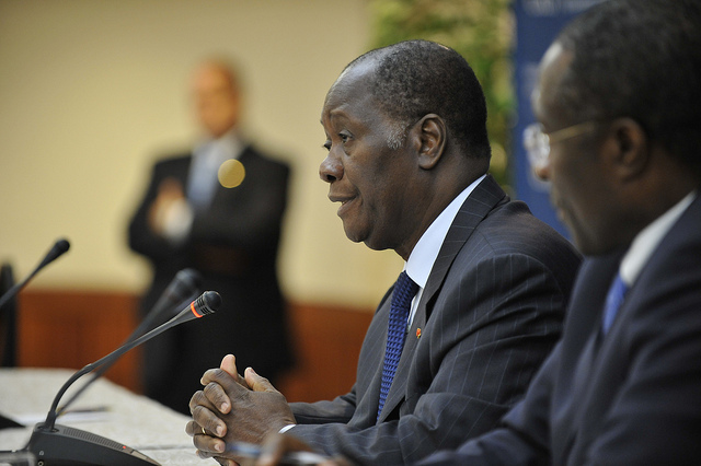 Le président ivoirien Alassane Ouattara (Crédits CSIS, licence Creative Commons)