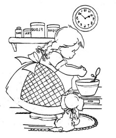 cooking girl with puppy credits playingwithbrushes (CC BY 2.0)