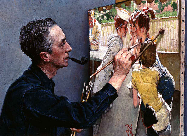 1953 ... 'self-portrait painting soda-jerk' - Norman Rockwell credits James Vaughan (CC BY-NC-SA 2.0)