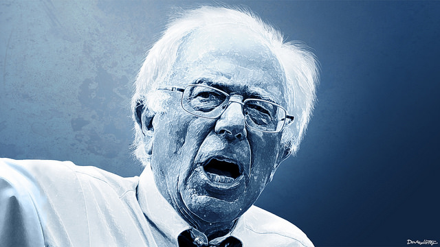 Bernie Sanders credits Donkey Hotey via Flickr ( (CC BY 2.0)
