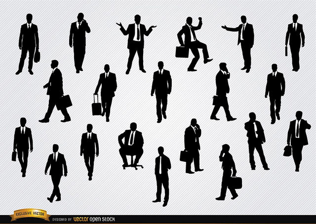 Businessmen silhouettes credits Vector open stock via Flickr ( (CC BY 2.0)
