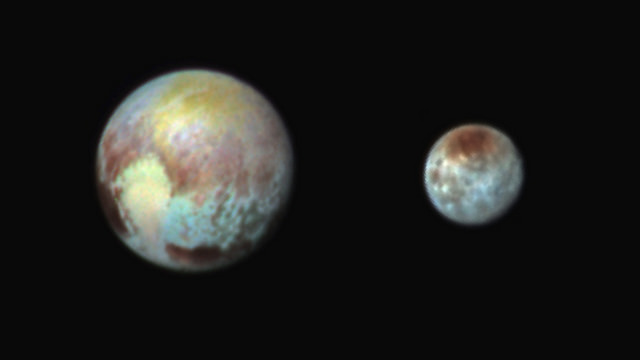 Pluto and it's moon Charon Shine in False Color - NASA Goddard Space Flight Center (CC BY 2.0)