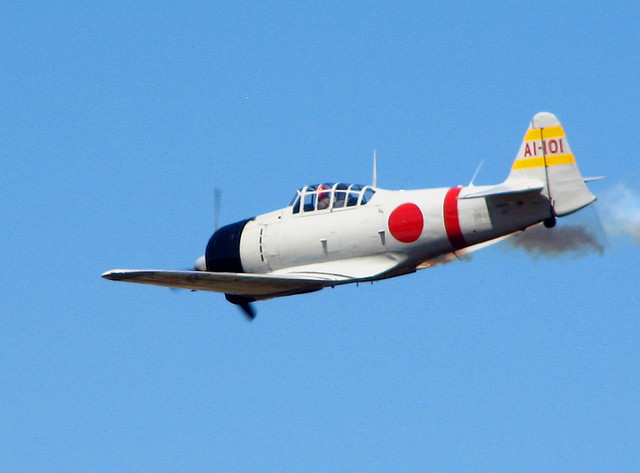 Mitsubishi A6M Reisen "Zero" credits Roger Smith via Flickr ( (CC BY-NC-ND 2.0)