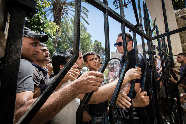 Migrants à Kos (Grèce) (Crédits : Stephen Ryan - IFRC, licence CC-BY-ND-ND 2.0), via Flickr.