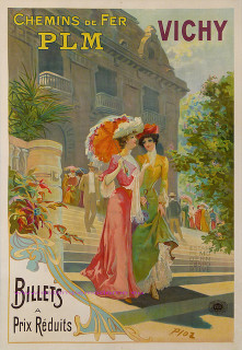 Affiche rétro des chemins de fer PLM Vichy Affiche rétro des chemins de fer PLM Vichy
