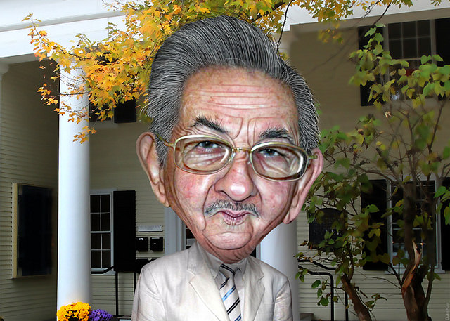 Raul Castro - caricature - DonkeyHotey (CC BY 2.0)