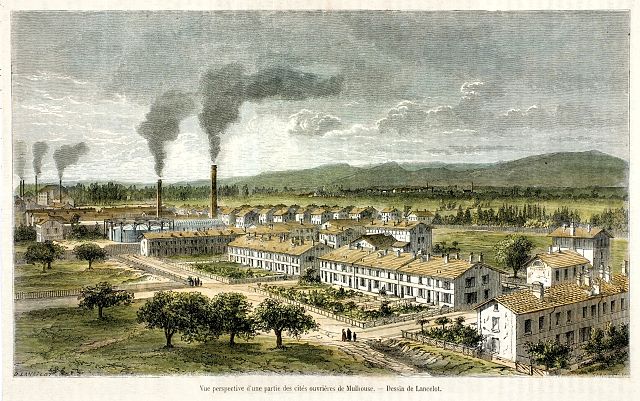 Cités_Ouvrières_de_Mulhouse_vers_1855, domaine public.