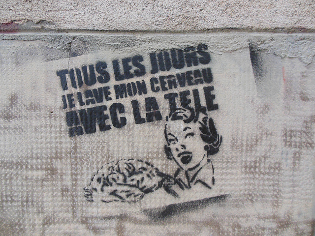 Tous les jours je lave mon cerveau avec la télé credits Denis Bocquet (CC BY 2.0)