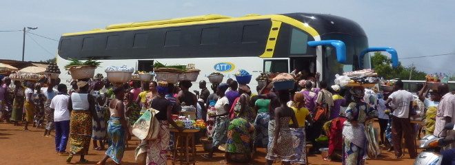 Gare routière de Bohicon, à l'arrivée du bus-Tous droits réservés.
