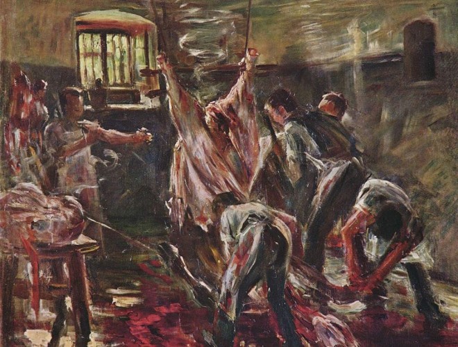 Lovis_Corinth-Dépouille d'un bovin dans un abattoir 1893-Domaine public