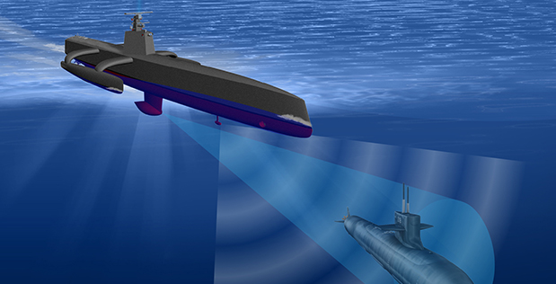 Sea Hunter, un vaisseau autonome de la DARPA 2 (Image libre de droits)