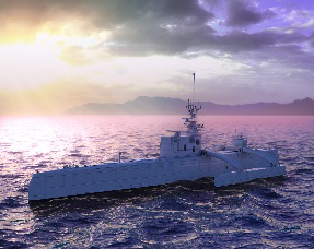 Sea Hunter, un vaisseau autonome de la DARPA (Image libre de droits) Sea Hunter, un vaisseau autonome de la DARPA