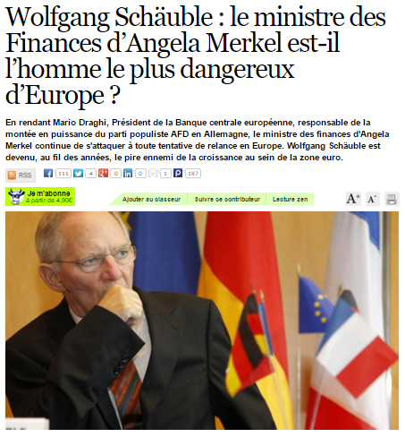 Wolfgang Schaüble sur le site Atlantico