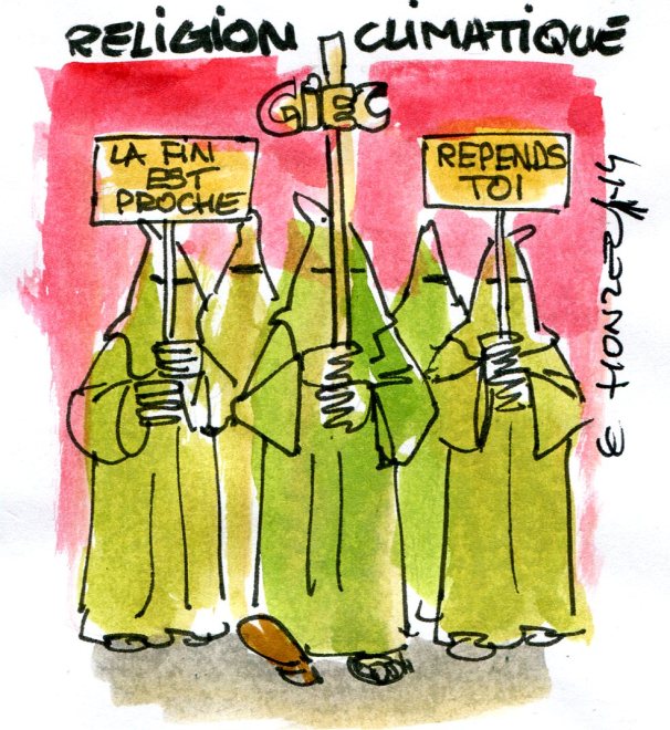 françois - " Le pape françois : Les climato-sceptiques sont stupides " auraient compris certains journalistes . Religion-climatique-ren%C3%A9-le-honzec-606x660