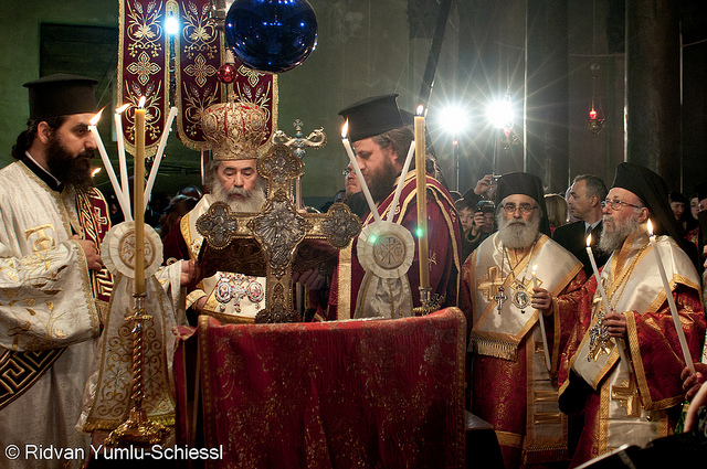 Procession orthodoxe à Jérusalem en 2011 (Crédits : Beautiful Faces of Palestine, licence CC-BY-NC-ND 2.0), via Flickr. 