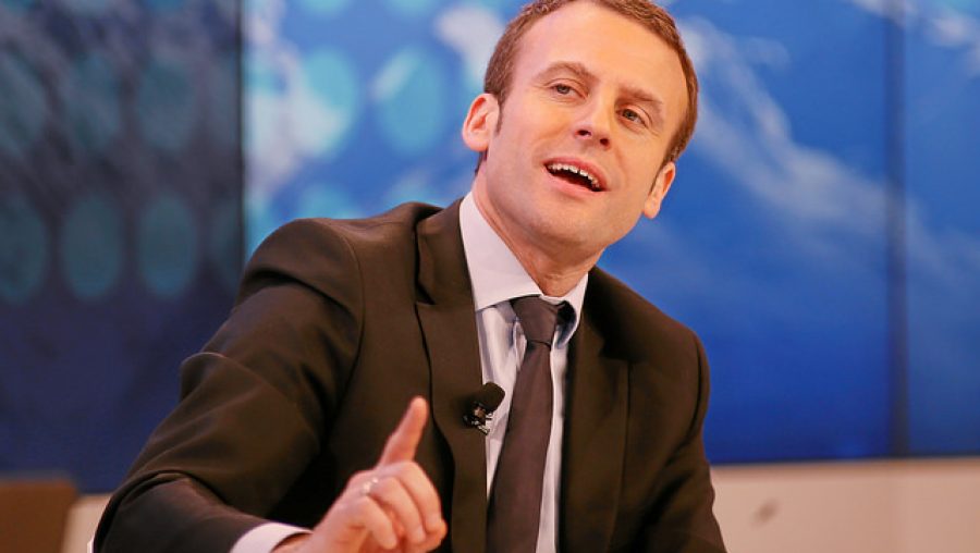 Emmanuel Macron au forum de Davos en janvier 2016