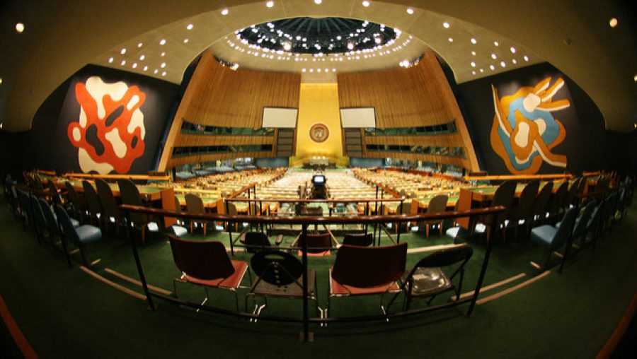 Chambre de l'ONU, représentant un monde multipolaire