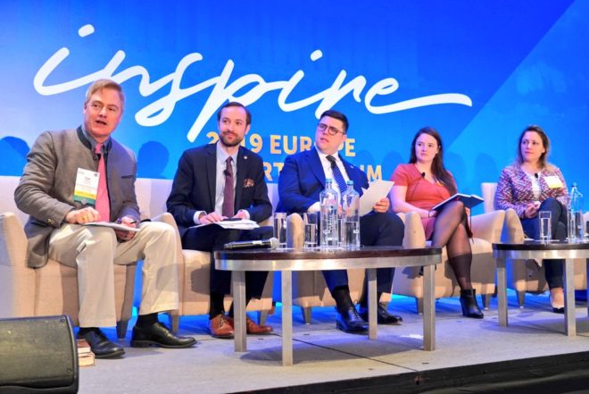 Thomas Palermo á l'Europe Liberty Forum 2019 - á Athènes Tom Palmer, Marek Tatala, Thomas Palermo, Kate Andrews and Tanja Porčnik - Europe Liberty Forum Athens