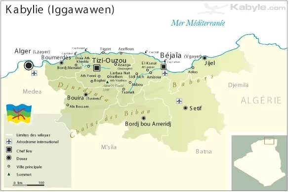 kabylie carte du monde